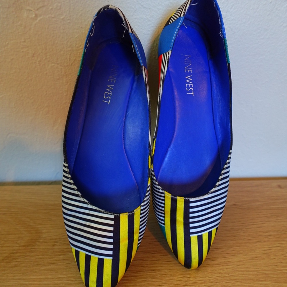 Nine West Vibrant Striped Flats
